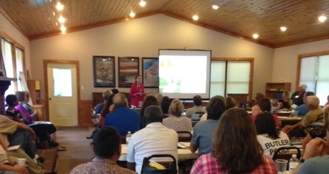 Executive Director Kellie Johnston makes Natural Resource presentation at the Your Town Alabama workshop on September 8, 2014.